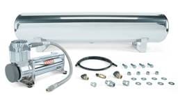 Air Lift 27802 Air Lift 4 Gal. Polished Tank w/ Viair 444c Chrome Compressor (Incl. Fittings & Mounting Hardware)