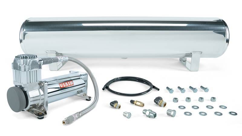 Air Lift 27802 Air Lift 4 Gal. Polished Tank w/ Viair 444c Chrome Compressor (Incl. Fittings & Mounting Hardware)