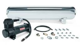 Air Lift 27806 Air Lift 4 Gal. Polished Tank w/ Viair 444b Blk Compressor (Incl. Fittings & Mounting Hardware)