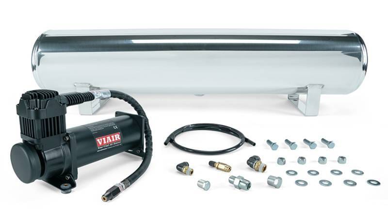 Air Lift 27806 Air Lift 4 Gal. Polished Tank w/ Viair 444b Blk Compressor (Incl. Fittings & Mounting Hardware)