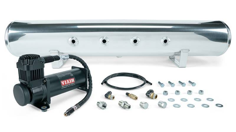 Air Lift 27808 Air Lift 5 Gal. Polished Tank w/ Viair 444b Blk Compressor (Incl. Fittings & Mounting Hardware)