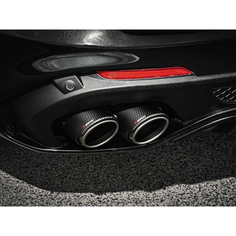 Akrapovic S-AR/TI/6H Akrapovic 2017+ Alfa Romeo Stelvio Quadrifoglio Slip-On Line (Titanium) w/Titanium/Carbon Fiber Tips - Fits 2018-2020 Alfa Romeo Stelvio thumbnail 2