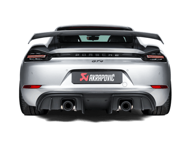 Akrapovic S-PO/TI/18/1 Akrapovic 2020+ Porsche Cayman GT4 (718) Slip-On Race Line (Titanium) (Req Tips / Option 2) - Fits 2020 Porsche 718 Spyder