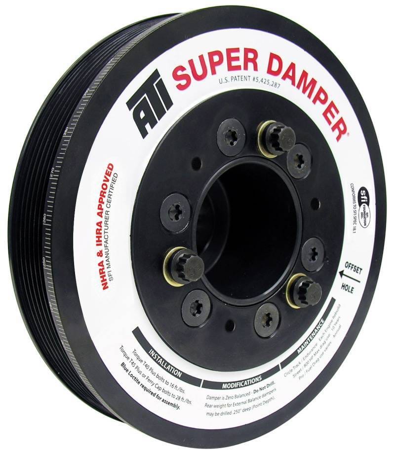 ATI ATI918437 ATI Damper - 7.48in - Alum - 6 Grv - Dodge - 05-10 - 17 Per OD - Non VVT 6.1L/392/426 - 3 Ring