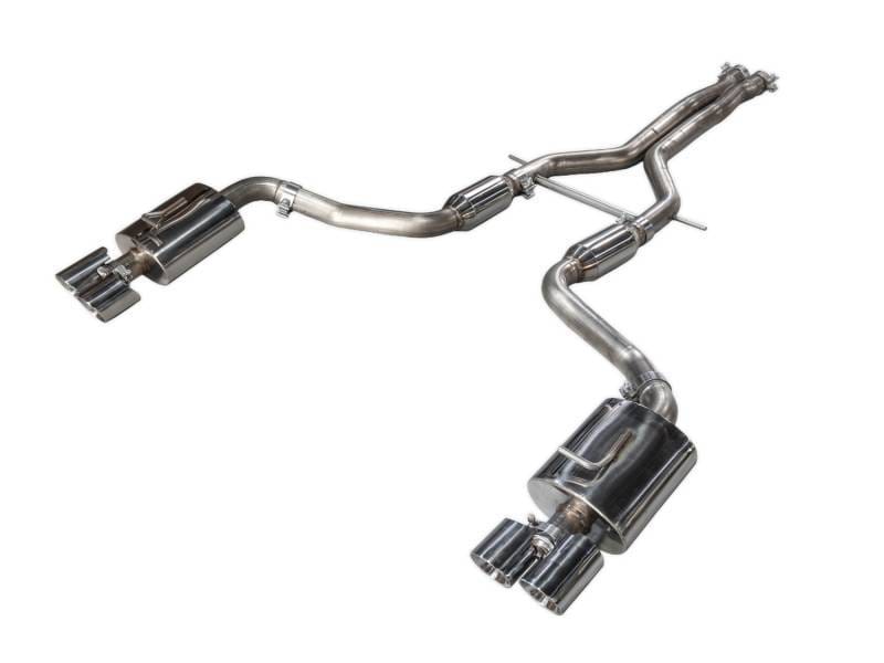 AWE Tuning 3010-42022 AWE Tuning Panamera Turbo Performance Exhaust System Touring Edition Polished Silver Tips