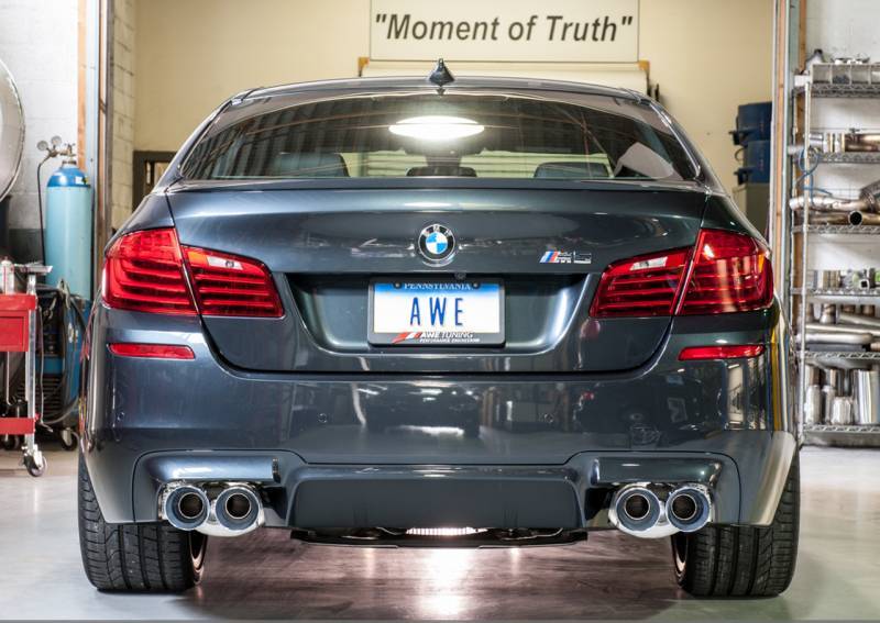 AWE Tuning 3015-42062 AWE Tuning BMW F10 M5 Touring Edition Axle-Back Exhaust Chrome Silver Tips thumbnail 3