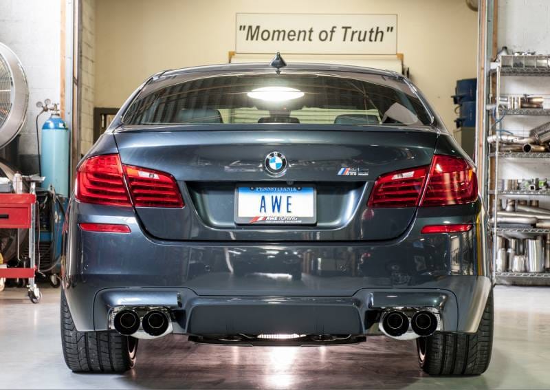 AWE Tuning 3015-43066 AWE Tuning BMW F10 M5 Touring Edition Axle-Back Exhaust Diamond Black Tips thumbnail 3