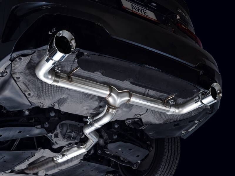 AWE Tuning 3020-32429 AWE Tuning 19-23 BMW 330i / 21-23 BMW 430i Base G2X Track Edition Axle-Back Exhaust - Chrome Silver thumbnail 19
