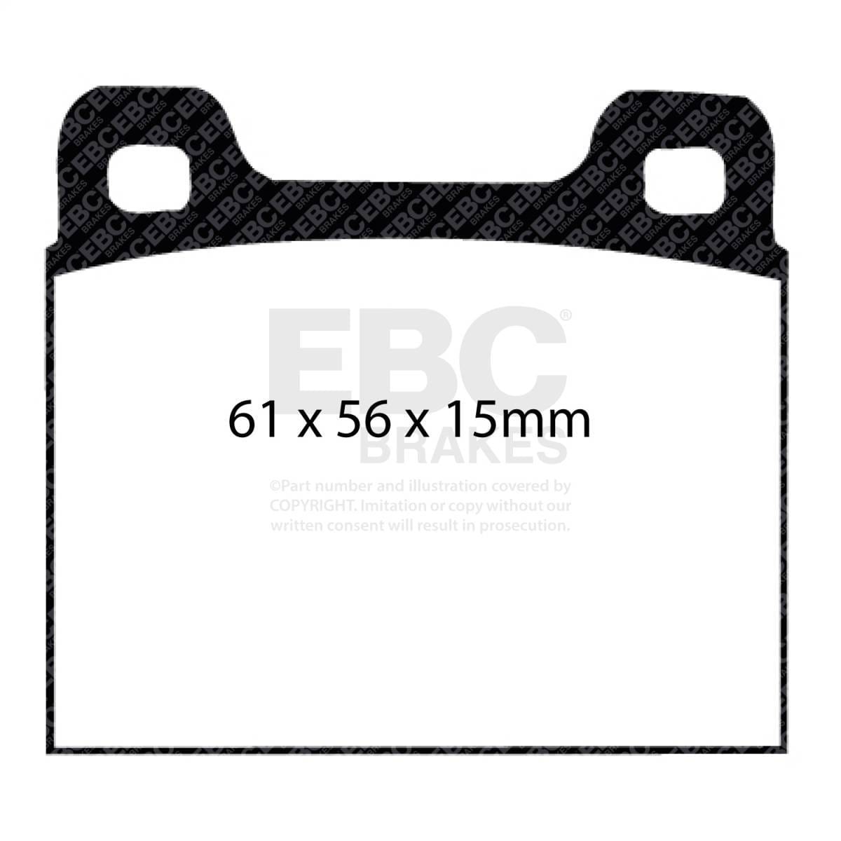 EBC Brakes UD031 EBC 82-89 Maserati Biturbo 2.5 Twin Turbo Ultimax2 Rear Brake Pads - Fits select 1959-1991 Mercedes-Benz, Porsche applications