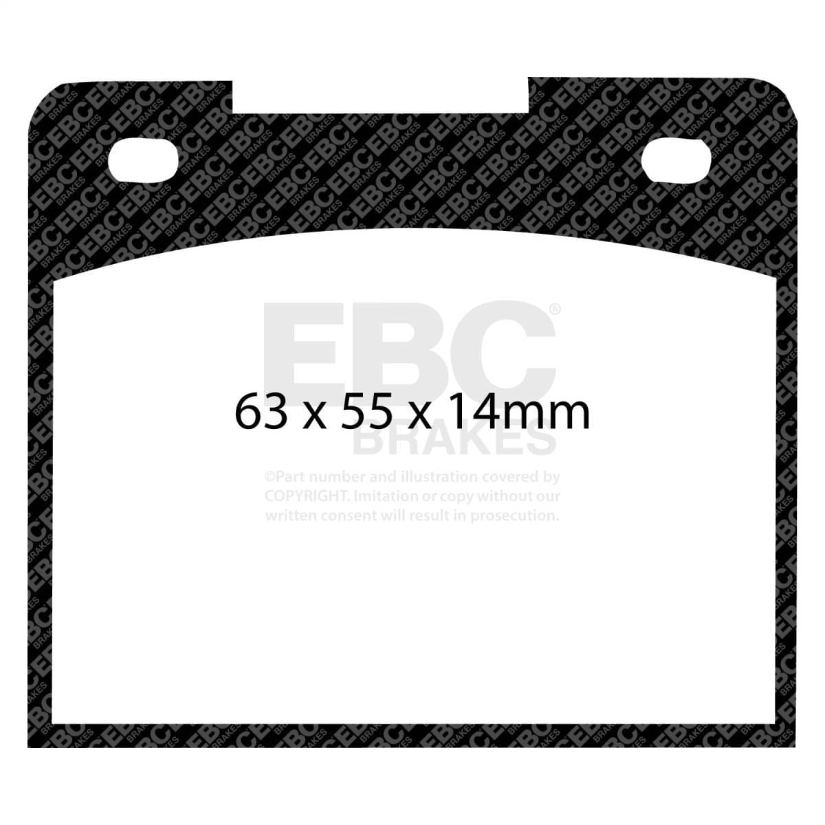 EBC Brakes UD044 EBC 64-66 Ford Cortina 1.2 Ultimax2 Front Brake Pads - Fits 1967-1975 Lotus Elan, Europa, Seven