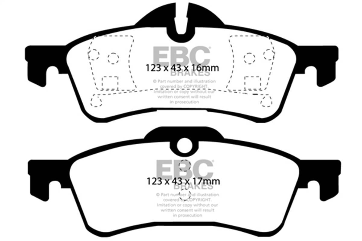 EBC Brakes UD1060 EBC 04-06 Mini Hardtop 1.6 Ultimax2 Rear Brake Pads - Fits 2004-2009 Mini Cooper