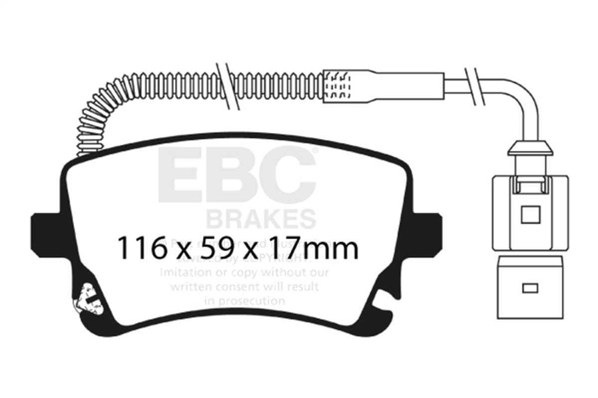 EBC Brakes UD1018 EBC 09-11 Audi A6 Quattro 3.0 Supercharged Ultimax2 Rear Brake Pads - Fits 2004-2011 Audi, Volkswagen models