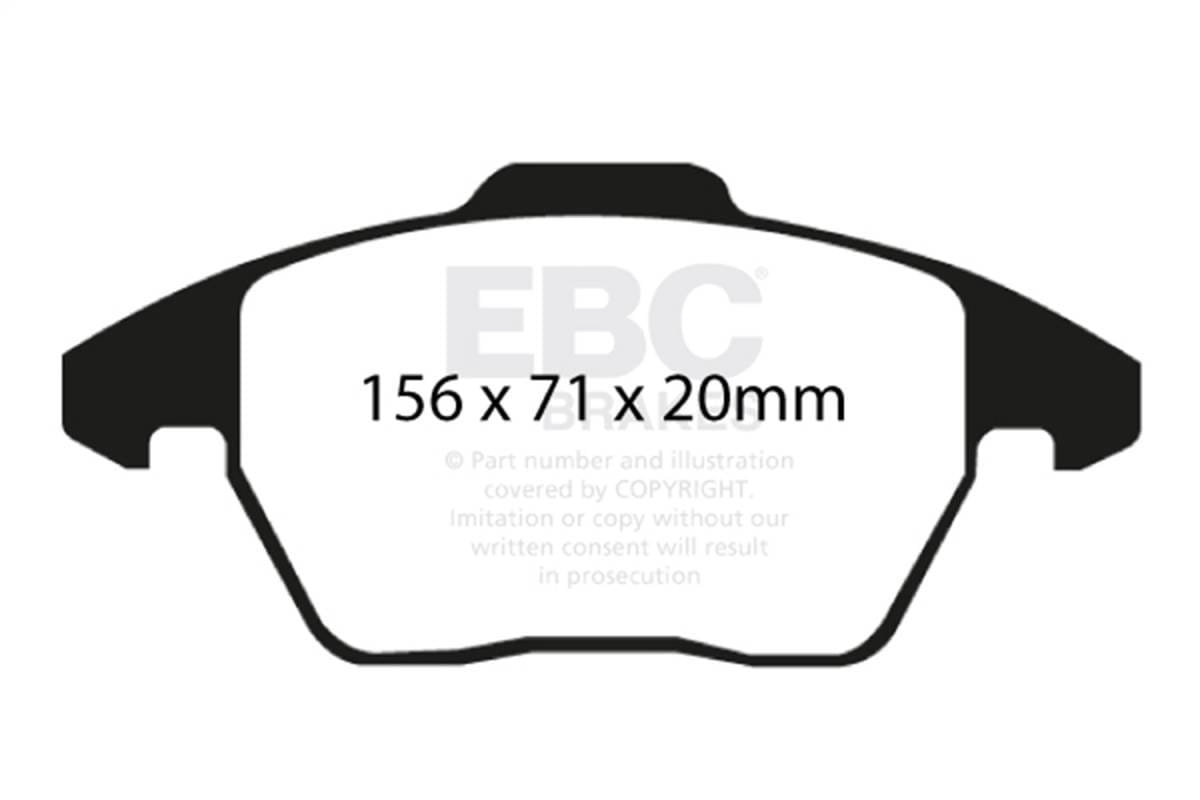 EBC Brakes UD1107 EBC 06-13 Audi A3 2.0 Turbo (Girling rear caliper) Ultimax2 Front Brake Pads - Fits select 2005-2019 Volkswagen, Audi applications