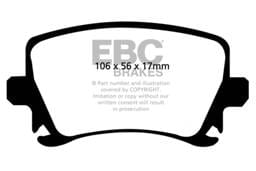EBC Brakes UD1108 EBC 06-13 Audi A3 2.0 Turbo (Girling rear caliper) Ultimax2 Rear Brake Pads - Fits select 2005-2019 Volkswagen, Audi applications