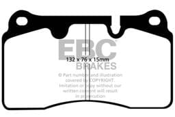 EBC Brakes UD1165 EBC 06-09 Volkswagen Touareg 3.6 (2 pin holes at top of backplate) Ultimax2 Front Brake Pads - Fits 2007-2017 Volkswagen Touareg