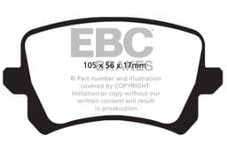 EBC Brakes UD1348 EBC 15+ Audi Q3 2.0 Turbo Ultimax2 Rear Brake Pads - Fits 2009-2018 Volkswagen CC, Passat