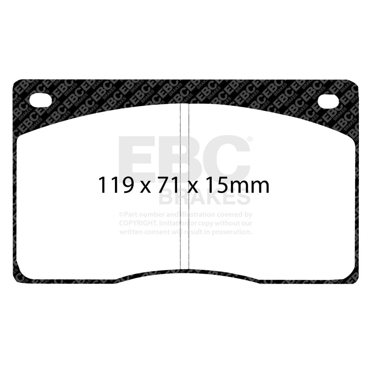 EBC Brakes UD135 EBC 91-93 Jaguar XJS 4.0 Ultimax2 Front Brake Pads - Fits select 1974-1998 Jaguar, Aston Martin applications