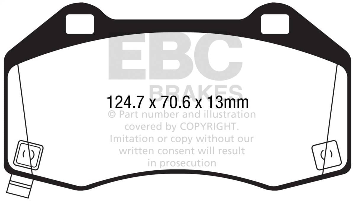 EBC Brakes UD13791 EBC 2017+ Fiat 124 Spider 1.4L Turbo Abarth Ultimax2 Front Brake Pads - Fits 2017-2019 Fiat 124 Spider