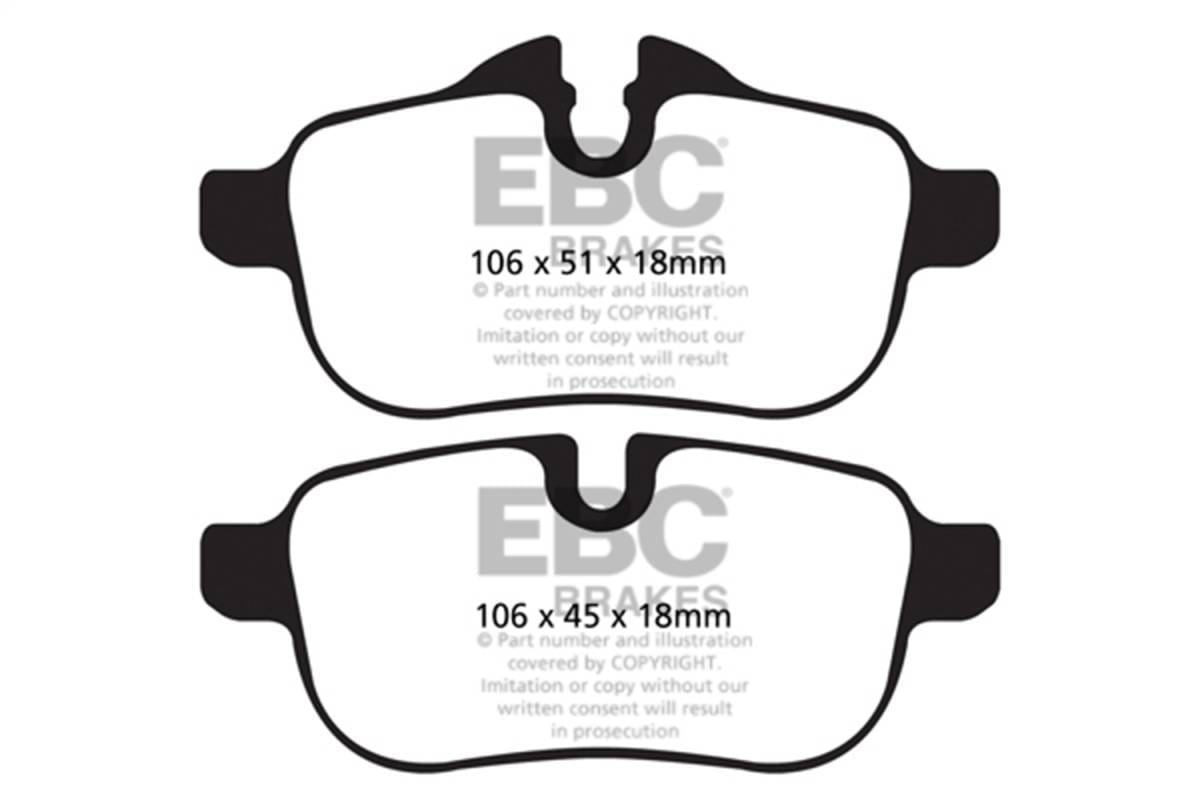 EBC Brakes UD1433 EBC 09+ BMW Z4 3.0 (E89) Ultimax2 Rear Brake Pads - Fits 2009-2016 BMW Z4