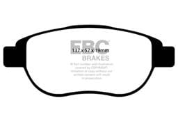 EBC Brakes UD1618 EBC 12+ Fiat 500 1.4 Turbo Abarth Ultimax2 Front Brake Pads - Fits 2012-2013 Fiat 500