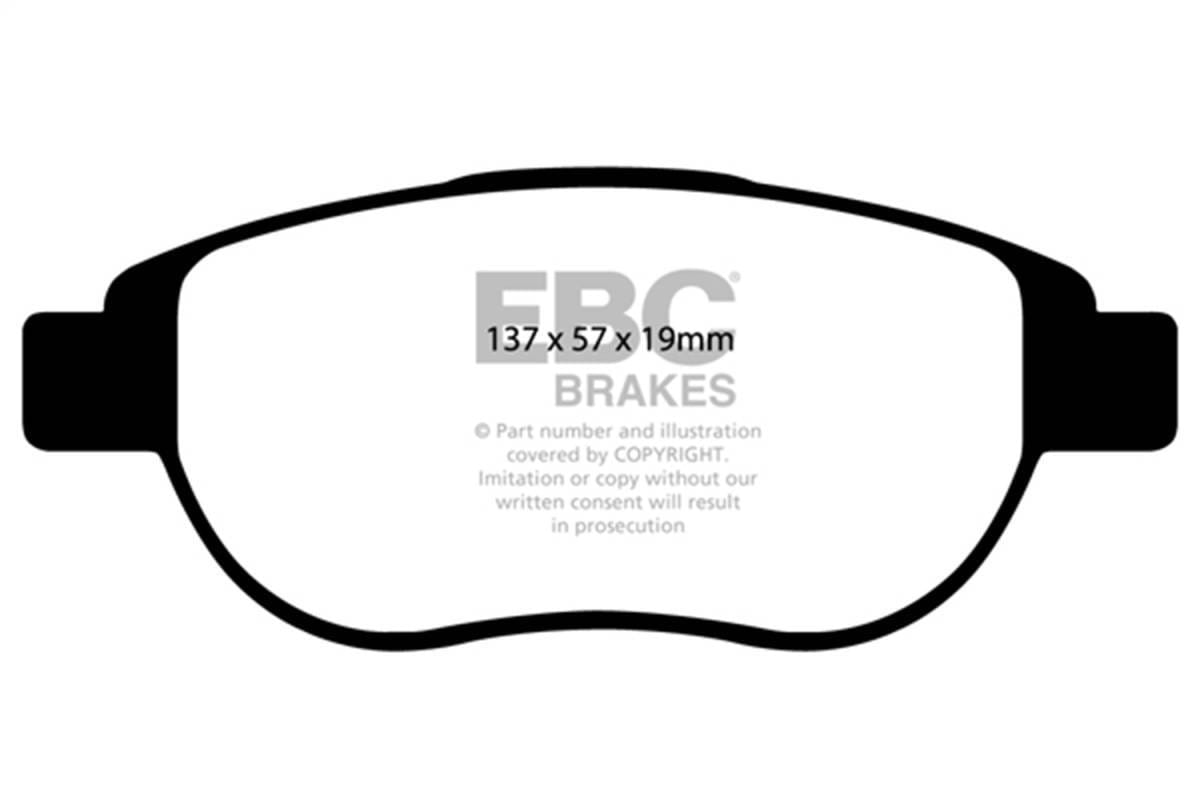 EBC Brakes UD1618 EBC 12+ Fiat 500 1.4 Turbo Abarth Ultimax2 Front Brake Pads - Fits 2012-2013 Fiat 500