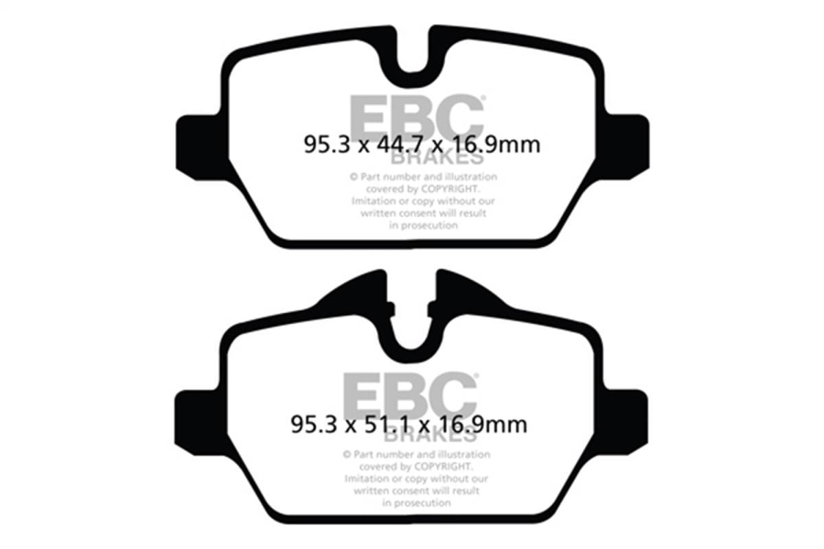 EBC Brakes UD1554 EBC 10+ Mini Countryman 1.6 Cooper Ultimax2 Rear Brake Pads - Fits 2011-2016 Mini Cooper Paceman, Cooper Countryman