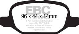EBC Brakes UD1569 EBC 11+ Fiat 500 1.4 (ATE Calipers) Ultimax2 Rear Brake Pads - Fits 2012-2018 Fiat 500