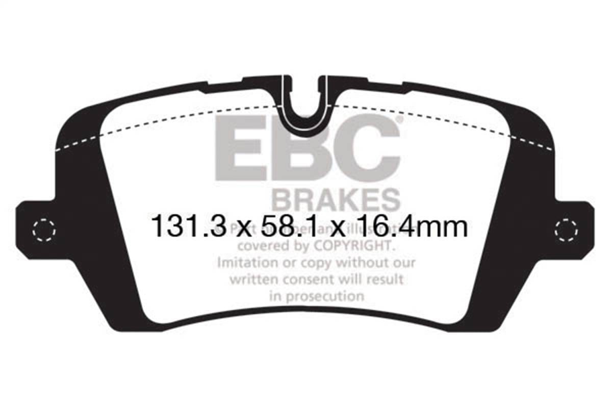 EBC Brakes UD1692 EBC 2017+ Land Rover Discovery 5 3.0L Supercharged Ultimax2 Rear Brake Pads - Fits 2017-2023 Land Rover Discovery, Defender 110, Defender 90