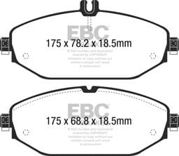 EBC Brakes UD1794 EBC 15+ Mercedes-Benz C300 (W205) 2.0 Turbo Ultimax2 Front Brake Pads - Fits 2015-2021 Mercedes-Benz C300