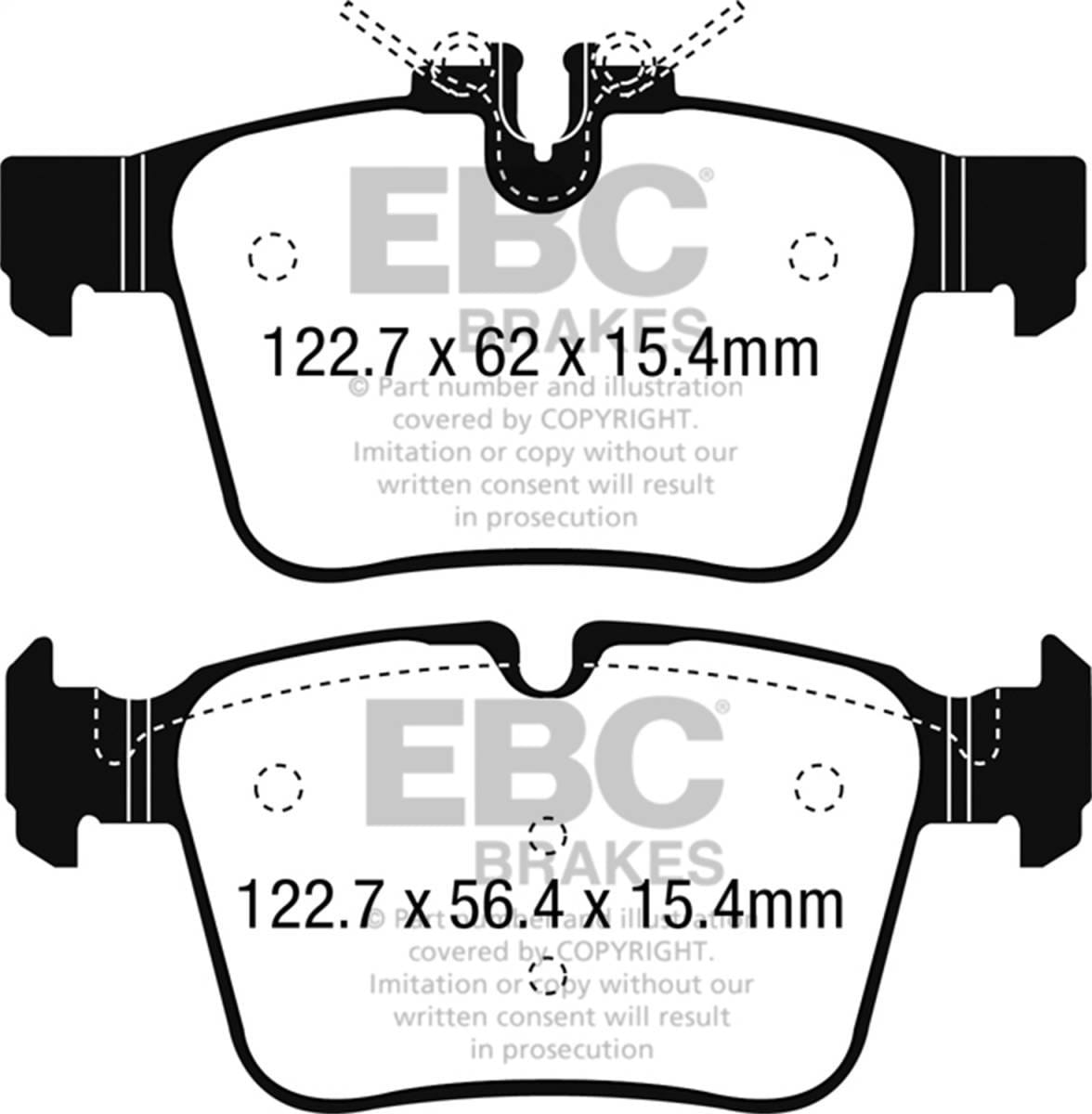 EBC Brakes UD1795 EBC 15+ Mercedes-Benz C300 (W205) 2.0 Turbo 4-matic Ultimax2 Rear Brake Pads - Fits 2015-2021 Mercedes-Benz C300, C350e