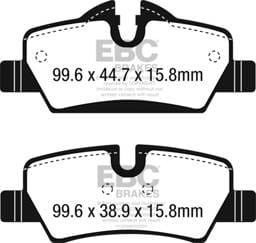 EBC Brakes UD1800 EBC 14+ Mini Hardtop 1.5 Turbo Cooper Ultimax2 Rear Brake Pads - Fits 2014-2023 Mini Cooper