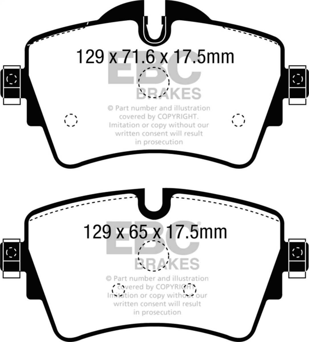 EBC Brakes UD1801 EBC 14+ Mini Hardtop 2.0 Turbo Cooper S Ultimax2 Front Brake Pads - Fits 2014-2023 Mini Cooper Clubman, Cooper