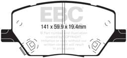 EBC Brakes UD1811 EBC 15+ Fiat 500X 1.4 Turbo Ultimax2 Front Brake Pads - Fits 2017-2018 Fiat 500X
