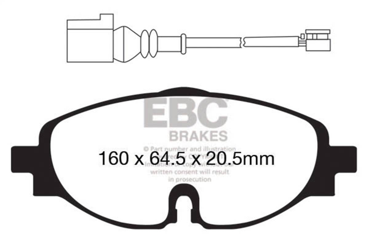 EBC Brakes UD1760 EBC 14+ Audi A3 1.8 Turbo Ultimax2 Front Brake Pads - Fits select 2015-2024 Volkswagen, Audi applications