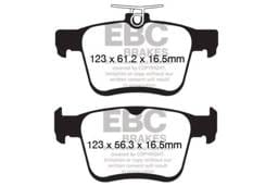 EBC Brakes UD1761 EBC 2014+ Audi A3 1.8 Turbo (w/Electronic Parking Brake) Ultimax2 Rear Brake Pads - Fits select 2015-2025 Volkswagen, Audi applications