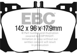 EBC Brakes UD1871 EBC 2017+ Mercedes-Benz E300 (W213) 2.0L Turbo Ultimax2 Front Brake Pads - Fits select 2016-2023 Mercedes-Benz models