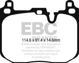 EBC Brakes UD1875 EBC 2014+ Mini Cooper John Cooper Works Ultimax2 Front Brake Pads - Fits 2015-2018 Mini Cooper, Cooper Clubman