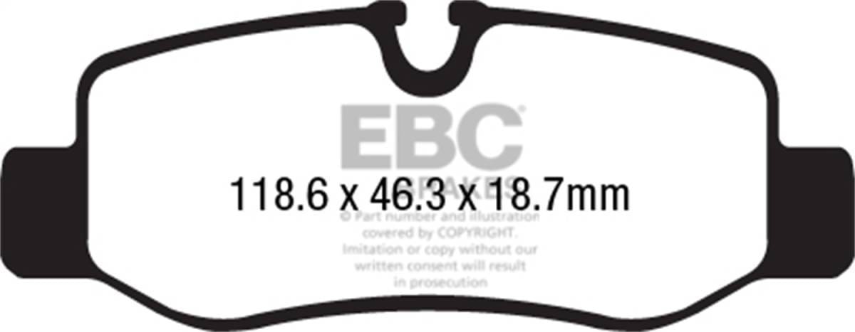 EBC Brakes UD1893 EBC 16+ Mercedes-Benz Commercial Metris Van Ultimax Rear Brake Pads - Fits 2016-2023 Mercedes-Benz Metris