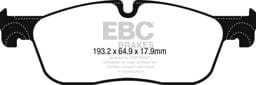 EBC Brakes UD18381 EBC 2017+ Jaguar F-Pace Ultimax2 Front Brake Pads - Fits 2017-2023 Jaguar XF, F-Pace, XE