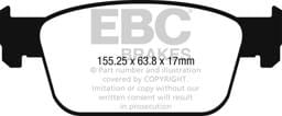 EBC Brakes UD1953 EBC 17+ Audi A4 2.0L Turbo (B9) Ultimax Front Brake Pads - Fits 2017-2020 Audi A4