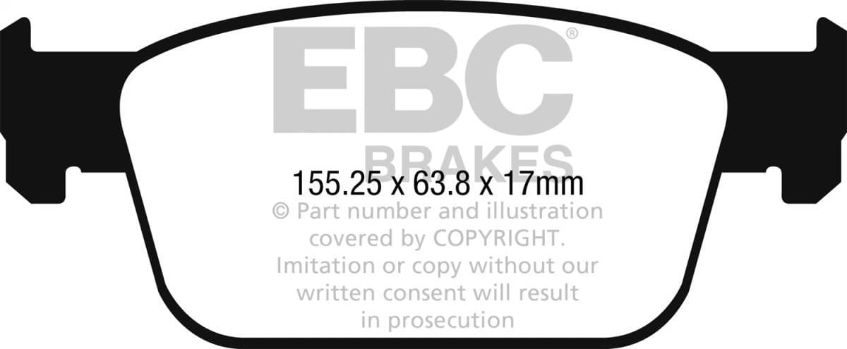EBC Brakes UD1953 EBC 17+ Audi A4 2.0L Turbo (B9) Ultimax Front Brake Pads - Fits 2017-2020 Audi A4