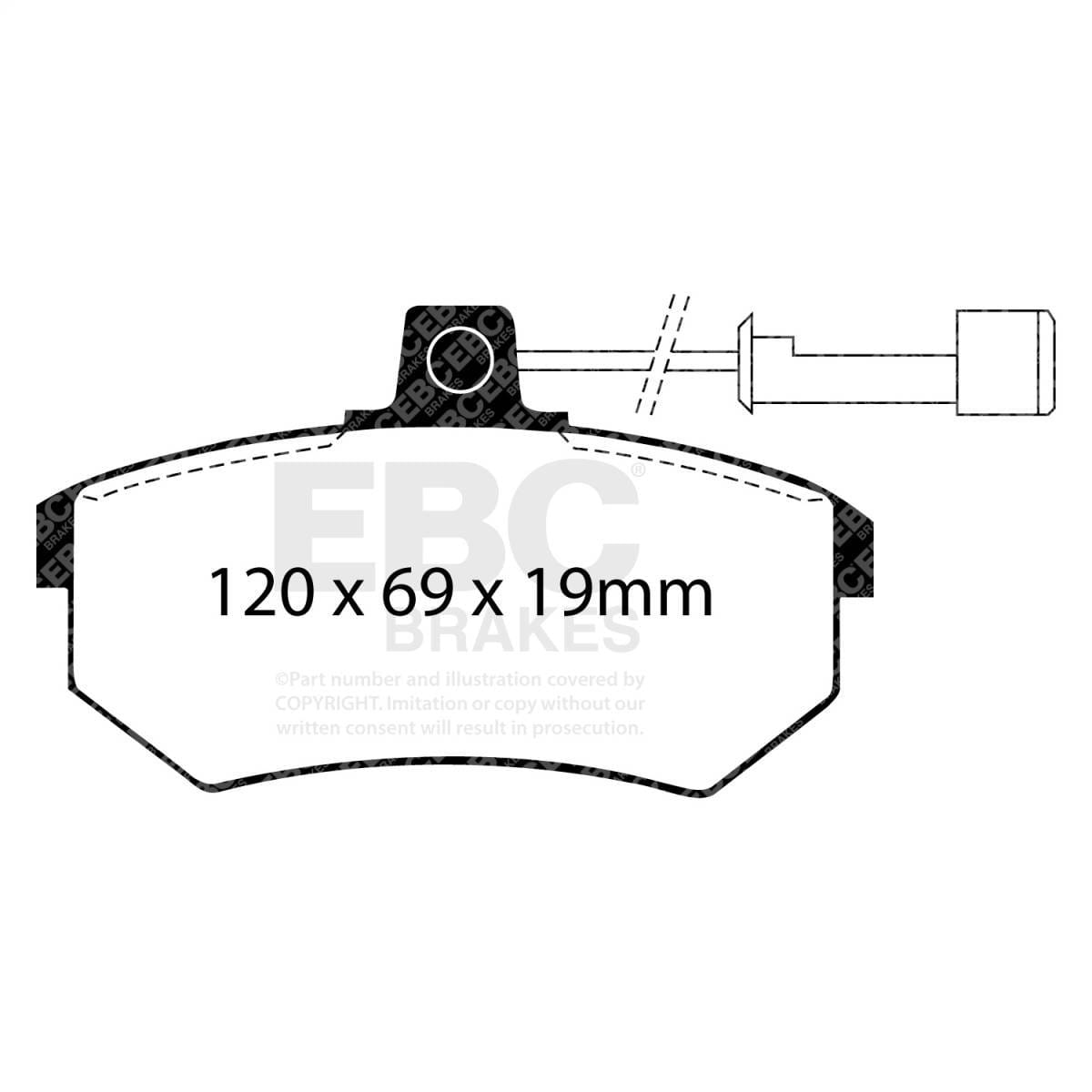 EBC Brakes UD290 EBC 88-92 Audi 80 2.0 Ultimax2 Front Brake Pads - Fits select 1984-1992 Audi models