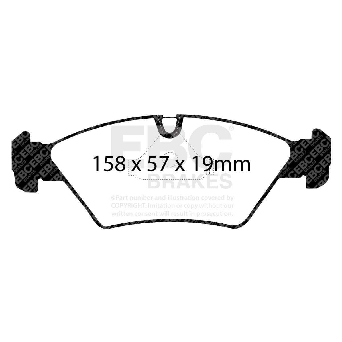 EBC Brakes UD395 EBC 85-86 BMW 524 TD 2.4 TD (E28) Ultimax2 Front Brake Pads - Fits select 1981-1993 Ferrari, BMW applications