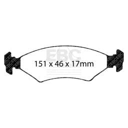 EBC Brakes UD350 EBC 93-97 Kia Sephia 1.6 Ultimax2 Front Brake Pads - Fits 1987-1993 Volkswagen Fox