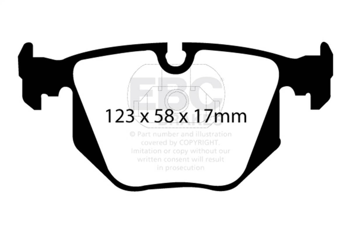 EBC Brakes UD683 EBC 01-07 BMW M3 3.2 (E46) Ultimax2 Rear Brake Pads - Fits select 1995-2011 BMW models