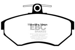 EBC Brakes UD704 EBC 97-02 Volkswagen Cabriolet 2.0 Ultimax2 Front Brake Pads - Fits 1997-2000 Volkswagen Golf, Jetta