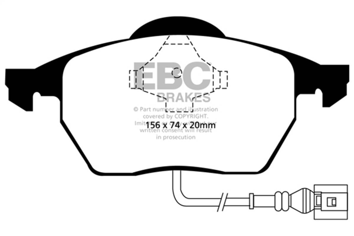 EBC Brakes UD687 EBC 99-06 Audi TT 1.8 Turbo Ultimax2 Front Brake Pads - Fits 1999-2010 Volkswagen, Audi models