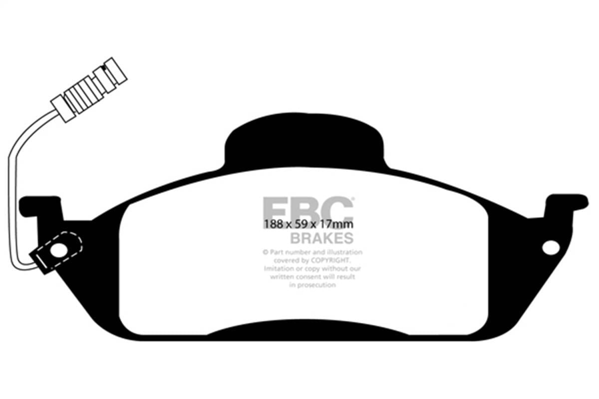 EBC Brakes UD760 EBC 98 Mercedes-Benz M-Class (ML) ML320 3.2 Ultimax2 Front Brake Pads - Fits 1998-2005 Mercedes-Benz ML320, ML350, ML430