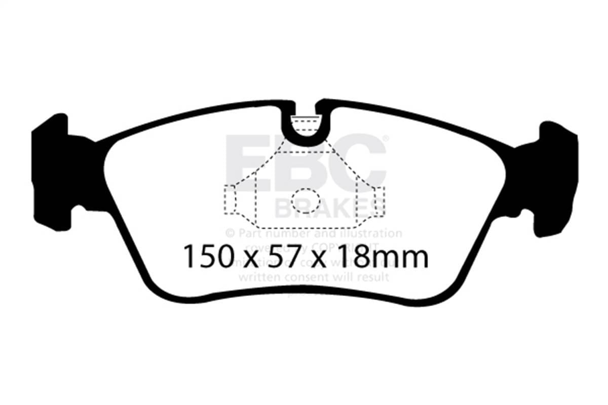 EBC Brakes UD781 EBC 99-02 BMW Z3 2.5 Ultimax2 Front Brake Pads - Fits select 1999-2006 BMW models