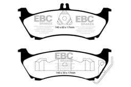 EBC Brakes UD875 EBC 99-02 Mercedes-Benz M-Class (ML) ML320 3.2 Ultimax2 Rear Brake Pads - Fits 1999-2005 Mercedes-Benz ML320, ML350